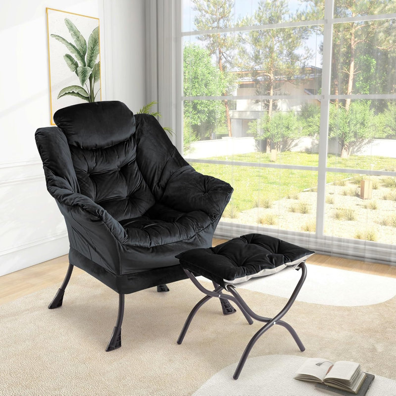 Upholstered Accent Chair, Black