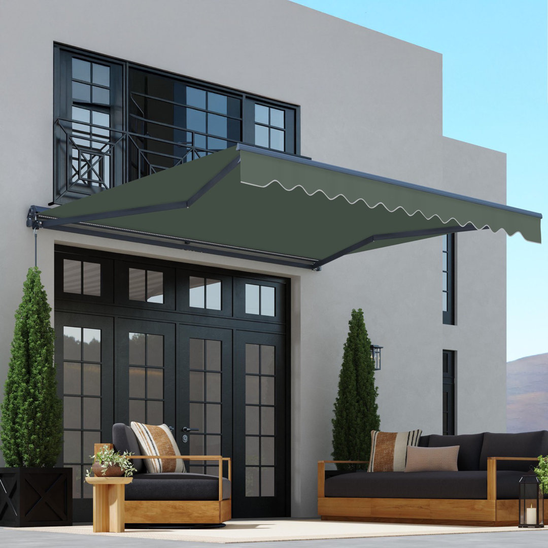 Semi-Cassette Motorized Patio Awning with LED Lights - Moroccan Collection ALEKO Cover