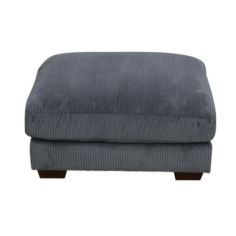 Repose-pieds modulaire en velours côtelé gris foncé