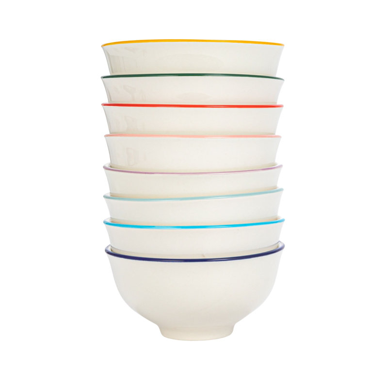 Stoneware Bowl Set With Factorial Numbers Design Styles
