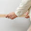 Handrail aluminum, round, stair railing inside, outside, beech look, with wall bracket