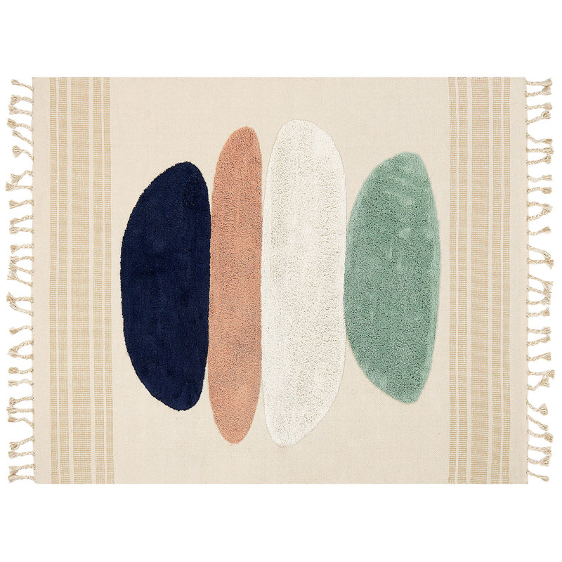 Trina Geometric Cotton Hand Woven Area Rug, Rectangle 300 x 400 cm
