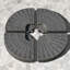 Base de parasol en porte-à-faux robuste de 4 pièces, en forme de ventilateur, poignées intégrées, robuste, eau de 148 lb, 220 eau / sable, couleur café, pièces, poids fiable en forme, poignées attachées, matériau,