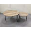 Ensemble de 2 tables basses gigognes rondes de 27,56 po, ensemble de tables de bout gigognes circulaires, plateau de table rond en marbre et base en métal robuste pour le salon et la chambre à coucher
