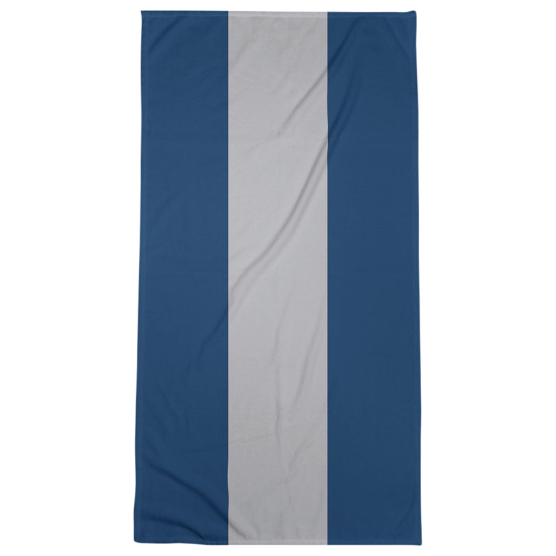 Cotton Blend Lightweight Beach Towel, Navy Blue/Cool Gray/Navy Blue
