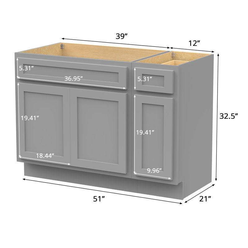 51 base de meuble-lavabo simple seulement, Gris