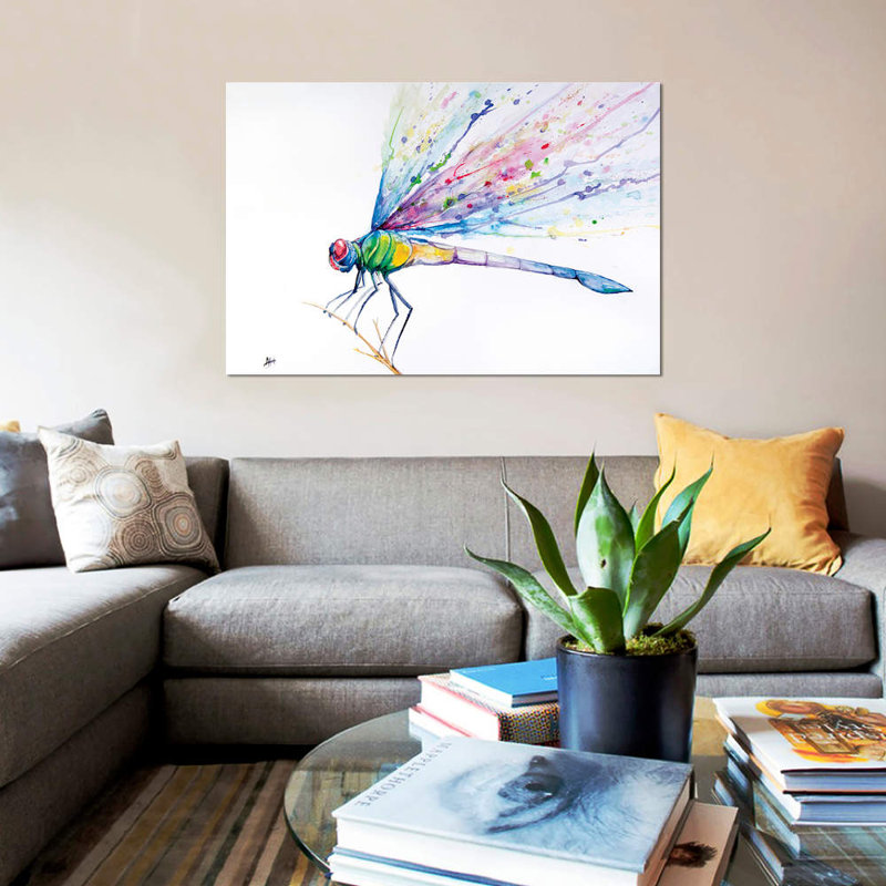 «Dragonfly» par Marc Allante, impression sur toile, 8 po x 12 po x 0,75 po, Pas de tapis, Toile tendue