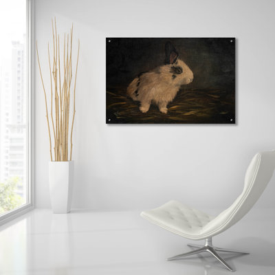 «Resting Bunny Rabbit 1» par Marian Parsons, art mural en verre acrylique, 36 po x 24 po