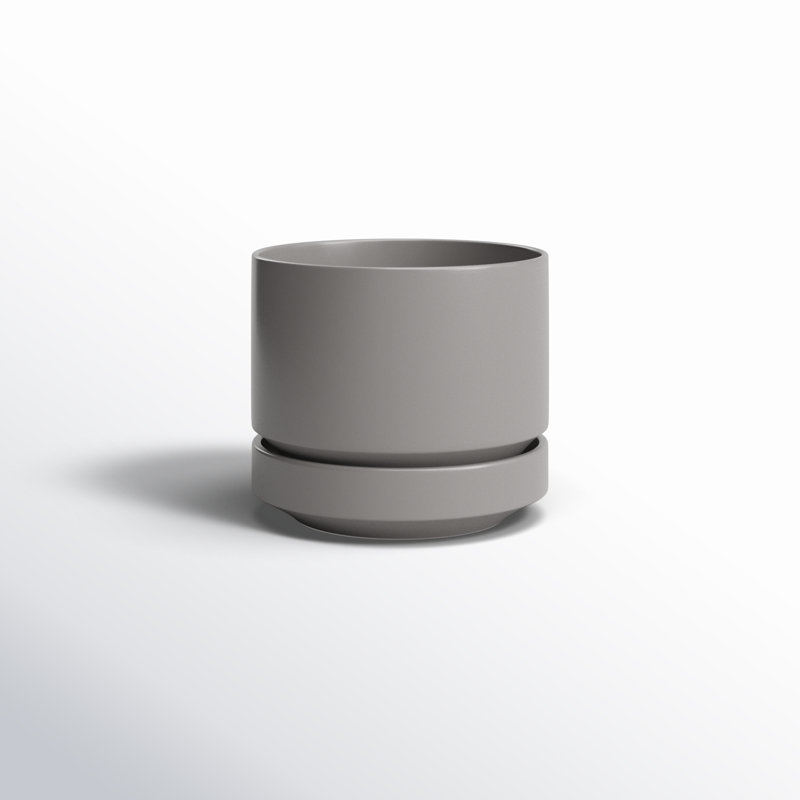 Pot à fleurs en céramique Byer, Gris, H 6 po x l 7 po x P 7 po
