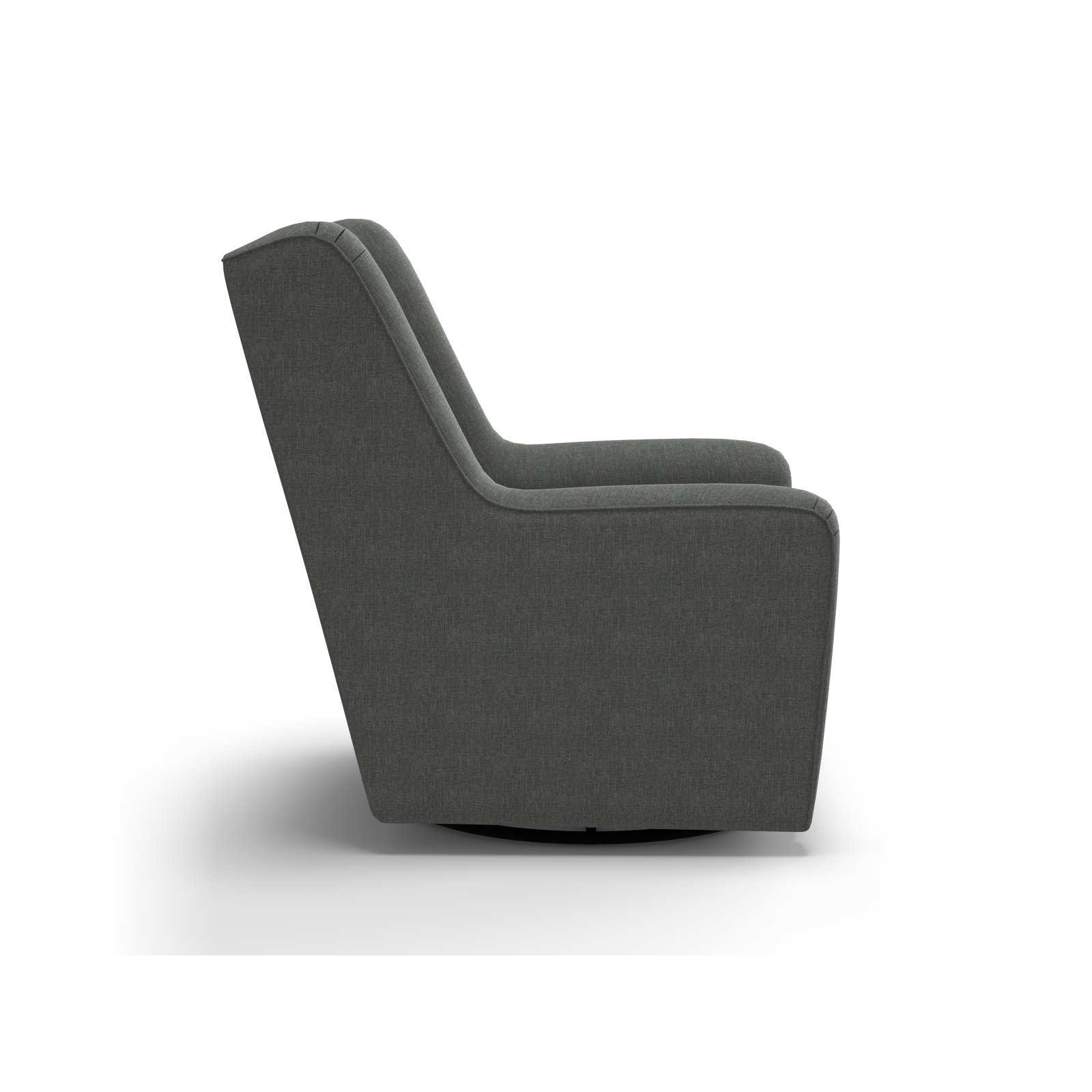 Miranda Upholstered Swivel Glider, Charcoal Grey Performance