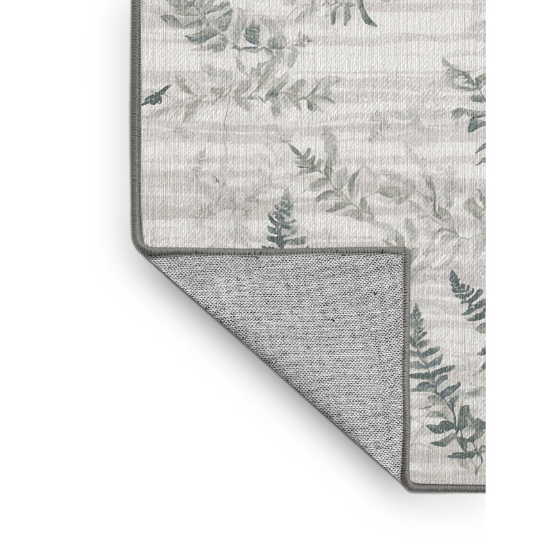 Machine Washable Gray Area Rug, Rectangle 7' x 10'