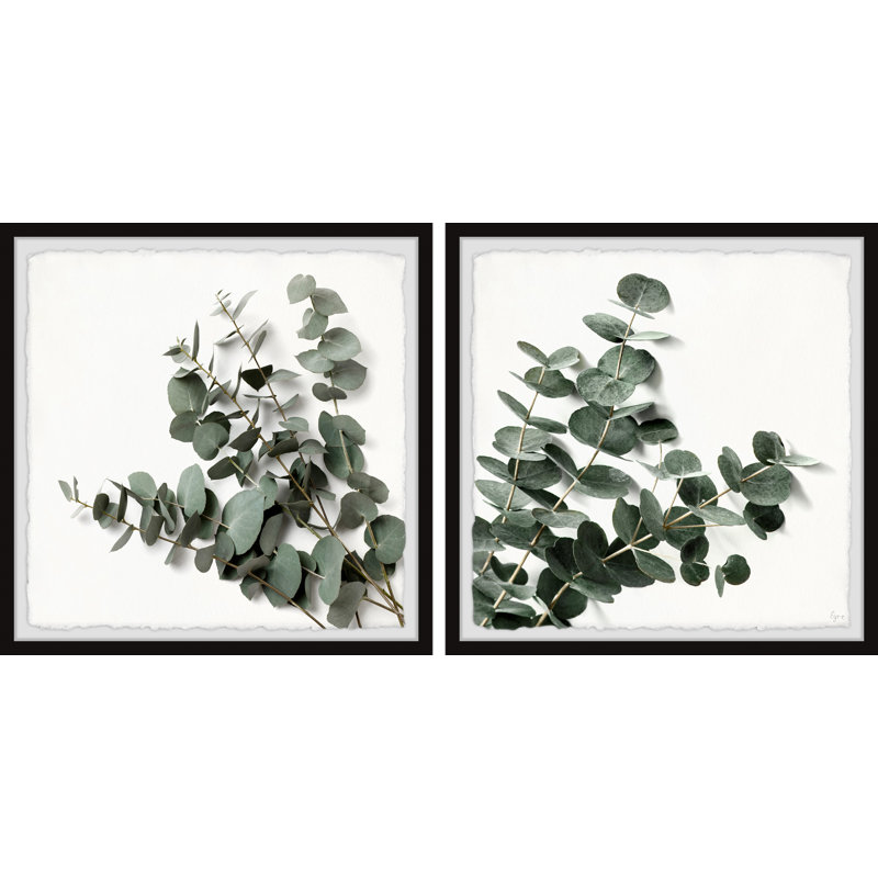 Eucalyptus Bloom by Marmont Hill - 2 Piece Single Picture Frame Painting Set, 81" H x 81" W x 3.81" D