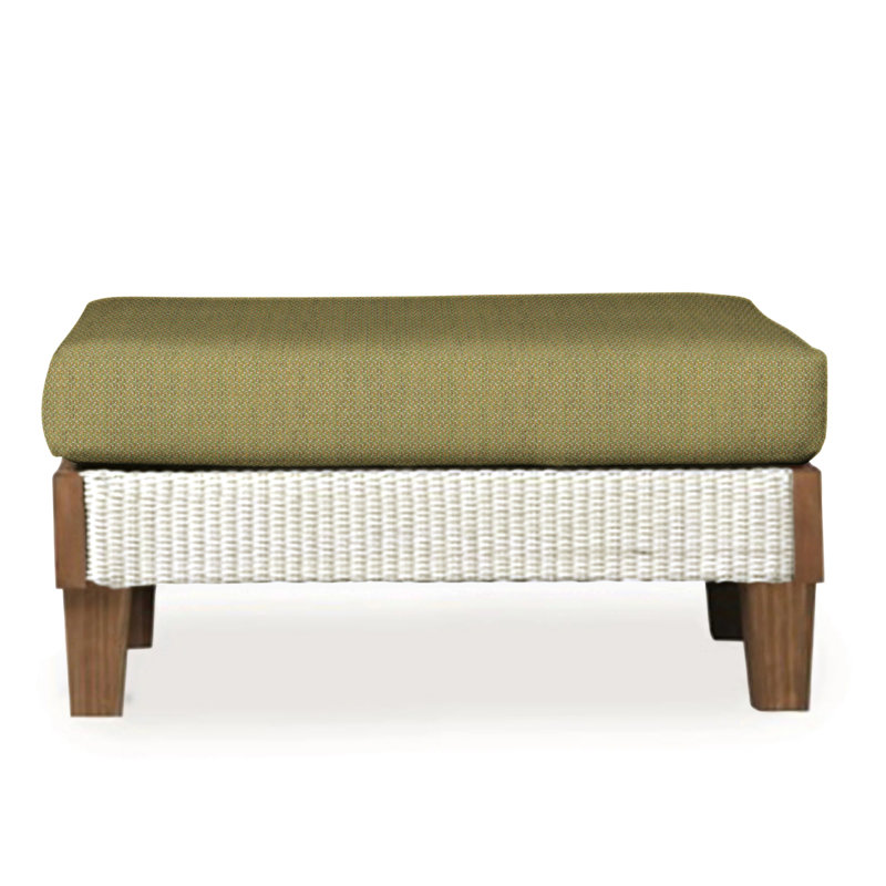 Catalina Outdoor Ottoman, Consider Indigo, Antique White