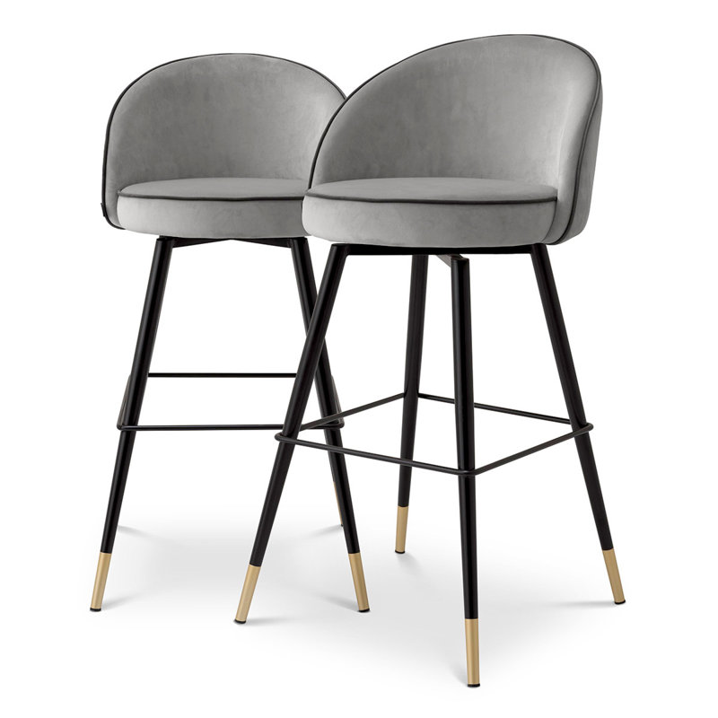Cooper Swivel Stool, Bar Stool (30.71" Seat Height), Roche Light Gray