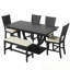 Ensemble de table de salle à manger en bois 6 pièces avec banc long et 4 chaises-234101177