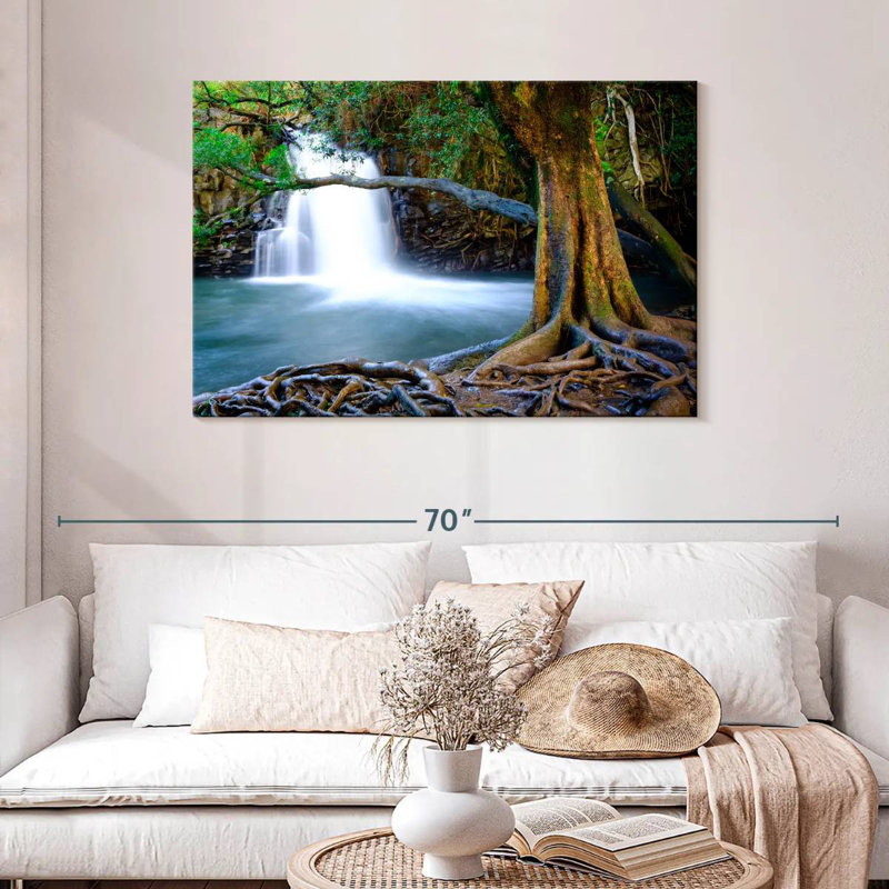 Alvord Maui's Ancient Tree Waterfall, 30" H x 45" W