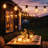 Kashayla 49FT 16-Bulb Solar & USB Charging Patio String Light 4 Modes with Remote Control Outdoor Decoration Waterproof