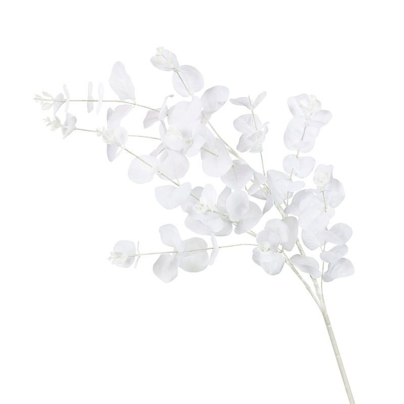 Ensemble de 3 branches d'eucalyptus artificiel, Blanc