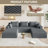 107" U-Shape Cloud Couch, Modern Modular Sectional Boneless Cloud Couch for Living Room, Deep Seat Sleeper Chaise Longue for Living Room, No Assembly Required-343318318