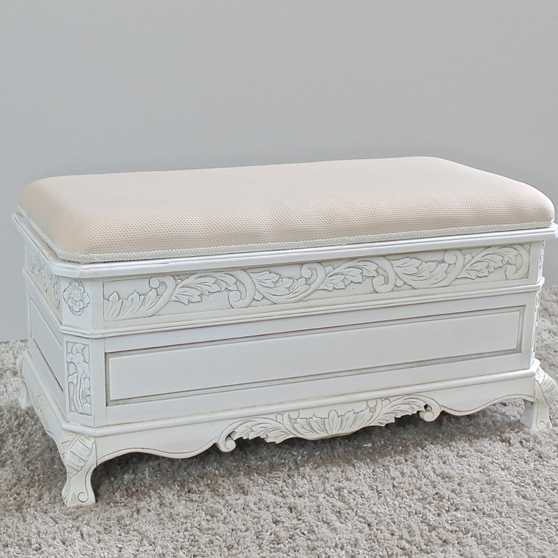 Banc d'intérieur en bois blanc Montera