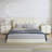 Modern Nightstand with 2 Sliding Drawers, Minimalist Wooden Bedside Table with Microfiber Leather, Small Storage for Bedroom