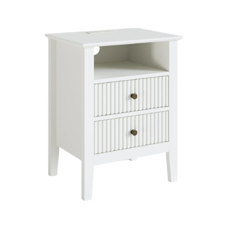 Amberrae 2 Drawer Bedside Table, White 