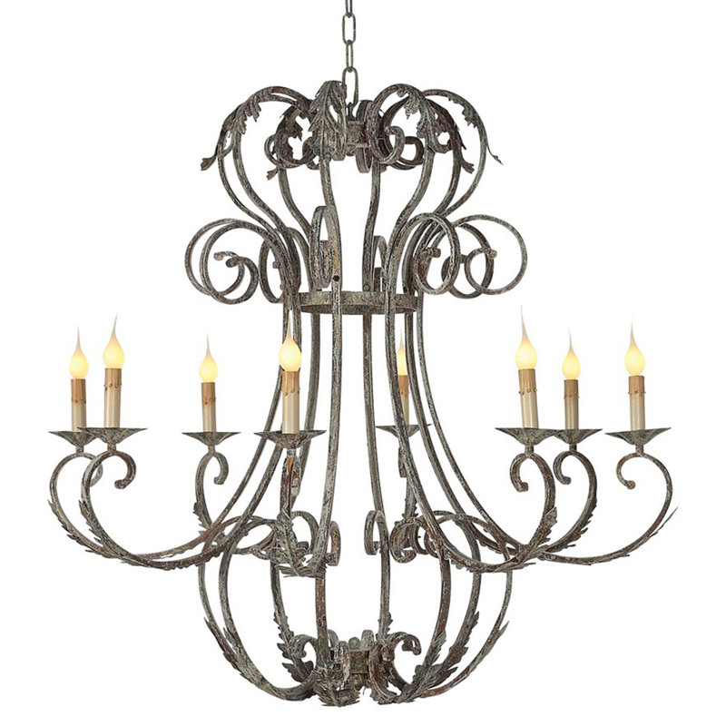 Florance 8 - Light Candle Style Empire Chandelier, Deep Ocean, 120V