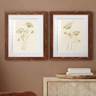 Blush Lace I - ensemble de 2 peintures encadrées