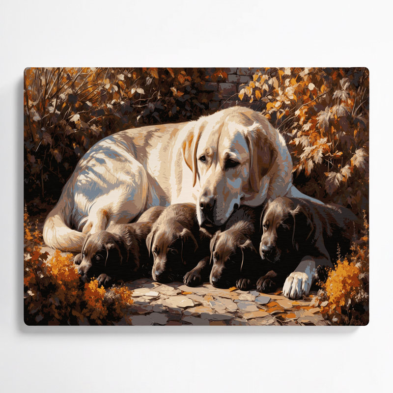 «Dogs Labrador Retriever», art mural en métal noir, H 16 po x l 20 po