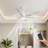66" Large Modern Ceiling Fan with 6 ABS Blades, Reversible DC Motor, 3-Color LED Light & Remote Control-2128974702-2128974703