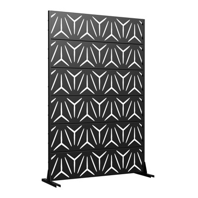 71"x47" Black Metal Outdoor Privacy Screen