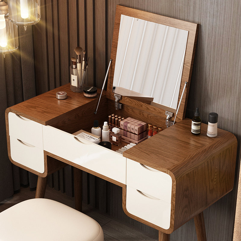 Dressing Table with Mirror, Walnut