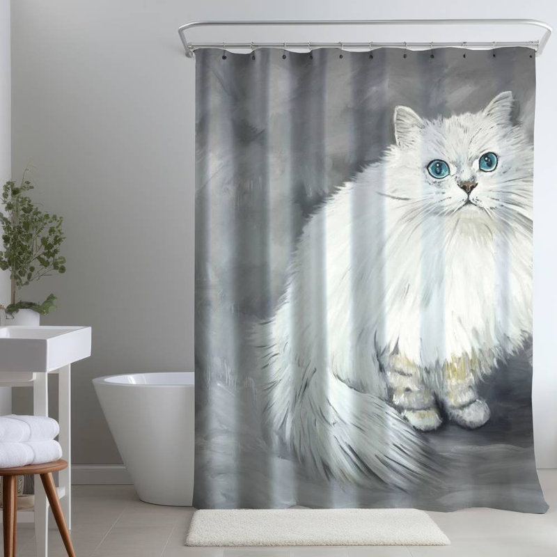 Shower Curtain AN498 – Polyester Shower Curtain, Dye Sublimation Print, 71" W × 74" L