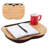 Bamboo Bed Table with Cushion Base Anti-Slip Plugs Laptop Tablet Folding Desk Sturdy Natural Bamboo Surface Bed Tray