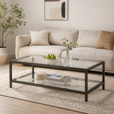 Natasha Black Nickel 1-shelf Coffee Table