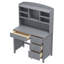 Bureau d'ordinateur avec huche et chaise