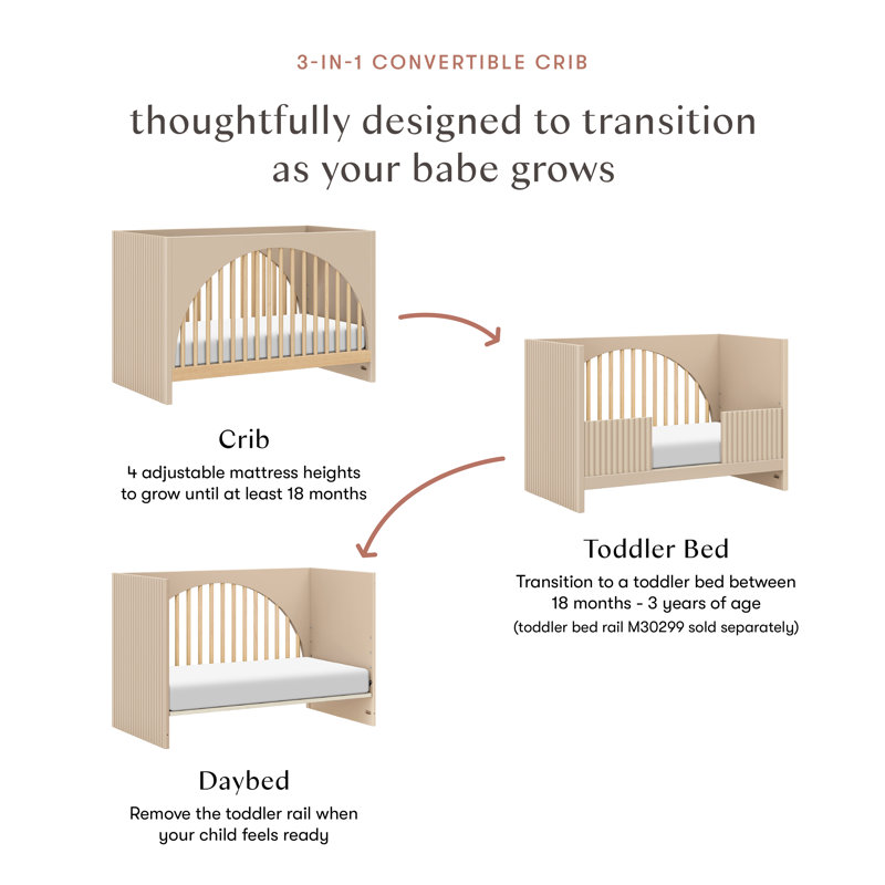 Moab 3-in-1 Convertible Crib, Brown