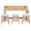 Ensemble de table de salle à manger 4 pièces pour 3 personnes, ensemble de table et chaises de cuisine rétro avec 3 tiroirs de rangement, idéal pour les petits espaces-131983372-131983374-131983375-131983376