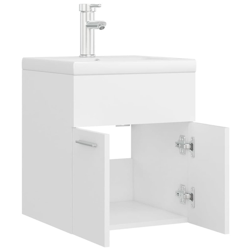 Geles 410mm Single Bathroom Vanity with Integrated Ceramic Basin, White