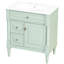 Meuble-lavabo autoportant de 76 cm (30 pouces) avec lavabo en céramique et rangements organisés. Meuble-lavabo de salle de bain de 76 cm (30 pouces) avec 3 tiroirs et portes coulissantes fonctionnelles.