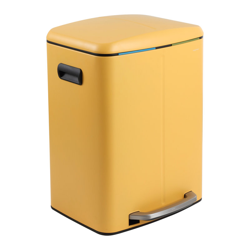 Poubelle à pédale rectangulaire 10,5 gallons Marco, Jaune jonquille