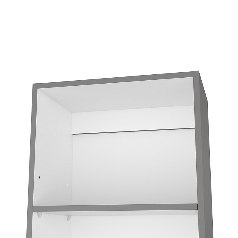 Sutton Slim Bookcase with Modern 5-Shelf Design, Matt Gray, (5 Shelves) 71.1"H x 17.72"W x 11.77"D