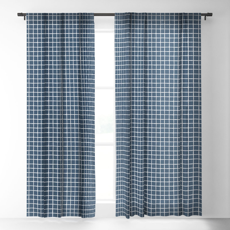 Brylen Sheer Curtain Pair, 50" W x 120" L, Navy