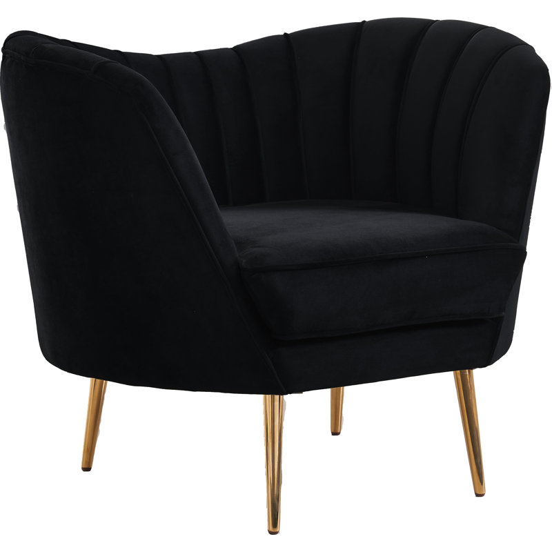 fauteuil demi-tonneau Koger, Velours noir