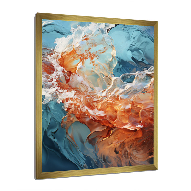 «Jafus Beach Photo Oceanic Rhythms III», reproduction sur toile, Encadrement doré, H 20 po x l 12 po x P 1 po