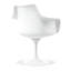 Chaise de salle à manger rembourrée blanche en similicuir-42341556-33403271