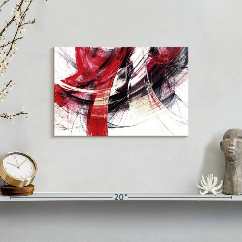 Avery Red Motion Abstract, 8" H x 12" W