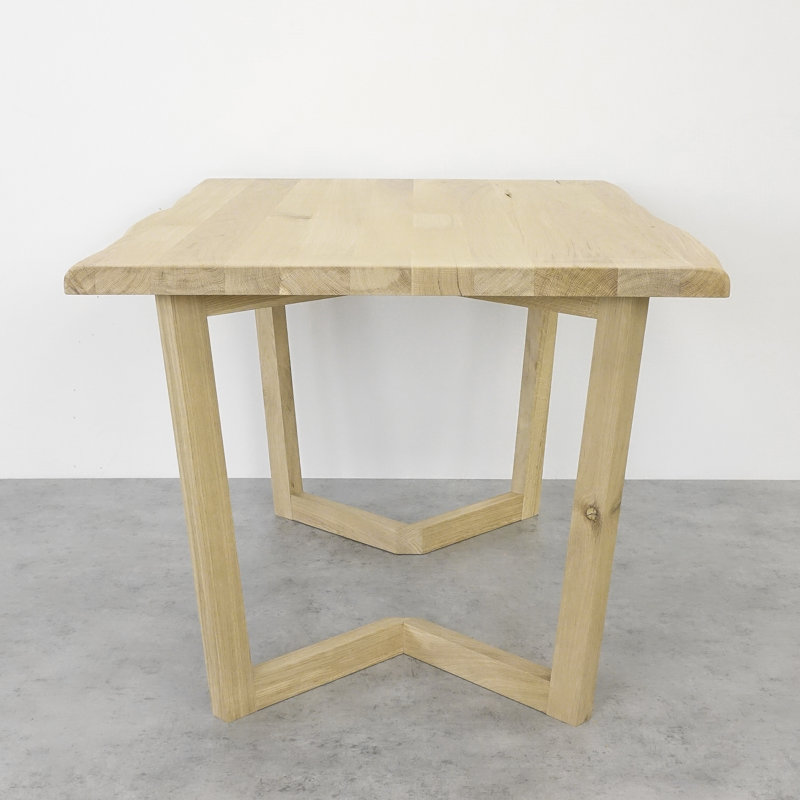 Heidi Oak Solid Wood Dining Table, Beige, 76cm H x 120cm L x 90cm W