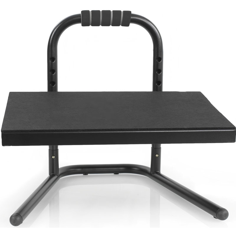Plateforme de soulagement ergonomique à hauteur réglable pour repose-pieds, tabouret surélevé pour poste de travail assis-debout confortable, surface antidérapante, portable, noir