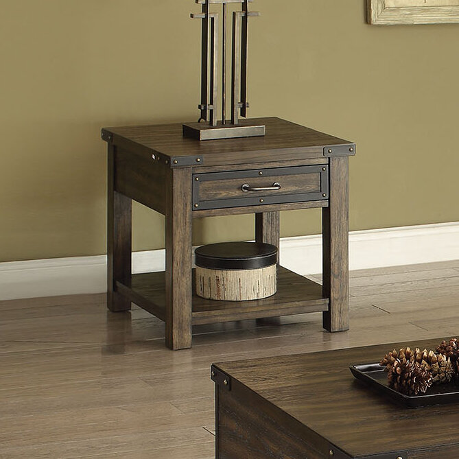 A&J Homes Studio Kailas Solid Wood Top End Table with Storage | Wayfair